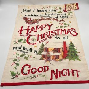 Kay Dee Designs Happy Christmas Linen Tea Towel